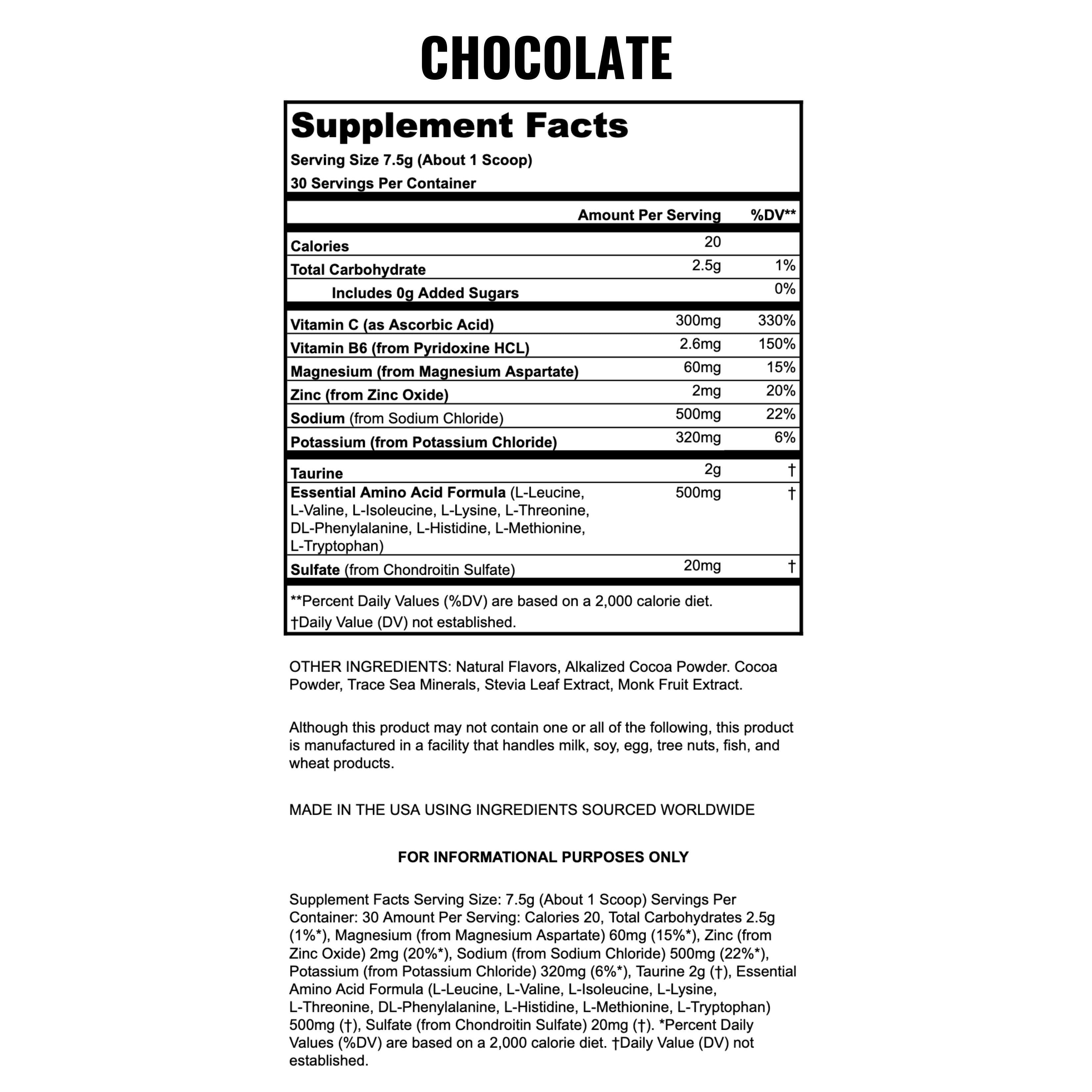 Hydration - Electrolytes + EAAs