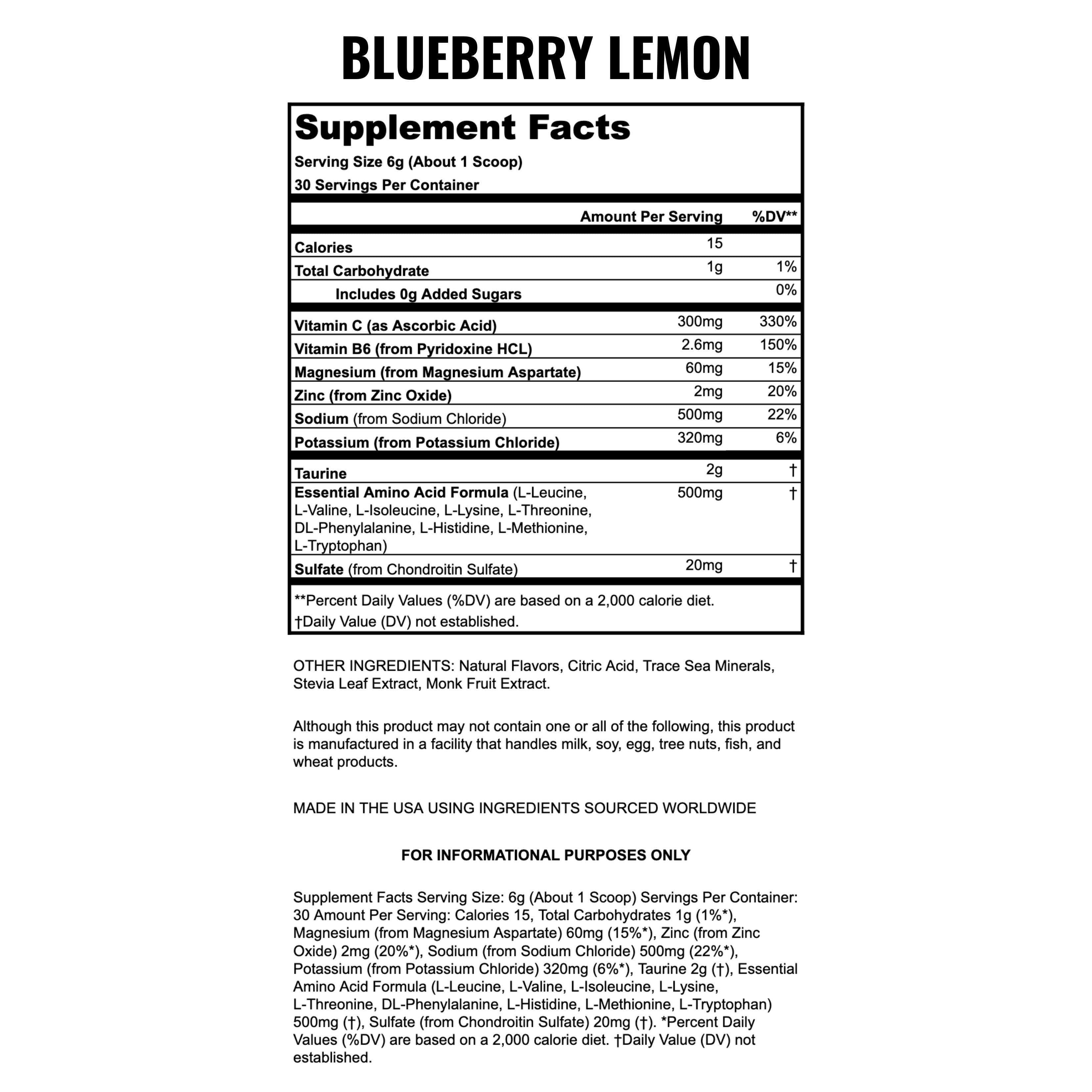 Hydration - Electrolytes + EAAs