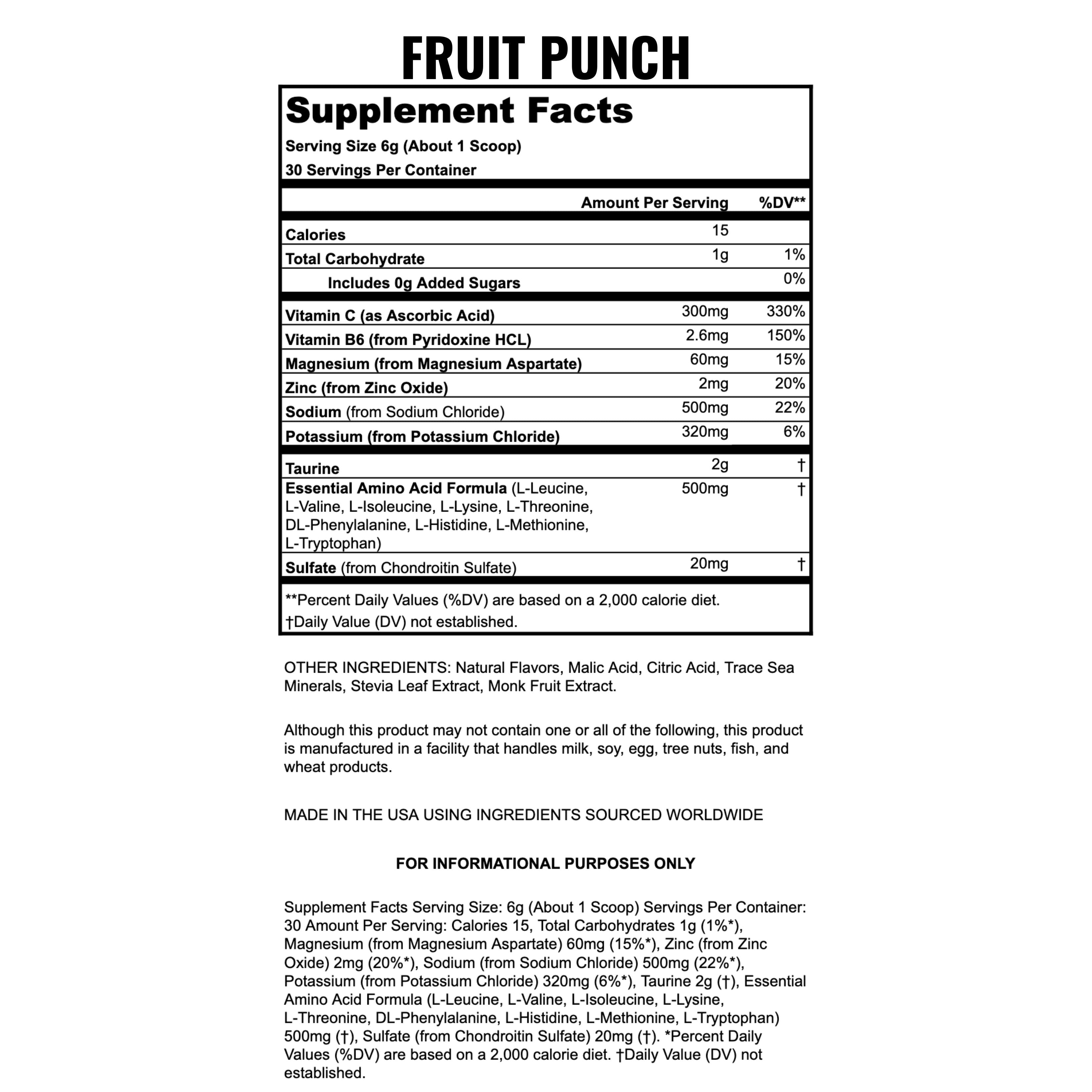 Hydration - Electrolytes + EAAs